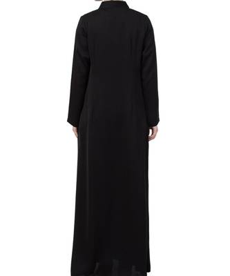 Black Nida  Front Open Abaya With Hand Work 7