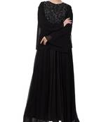 Black Nida  Abaya Dress For Special Occasions