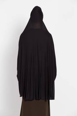 Black Full Size Prayer Hijab With Sleeves 5