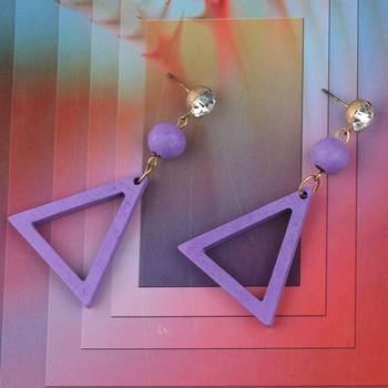 Attractive Round Wooden Light Weight Earrings For Girls And Women. 1