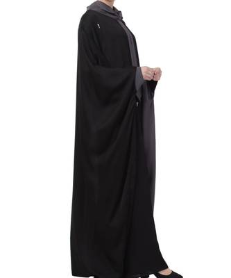 Black Nida Dual Color Kaftan With Hand - Zari & Bead Work 6