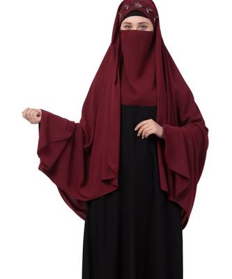 Maroon Nida Fancy Irani Chadar 2