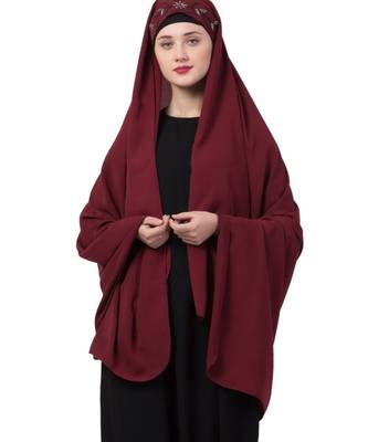 Maroon Nida Fancy Irani Chadar 4