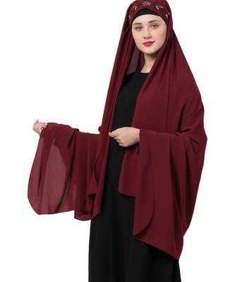 Maroon Nida Fancy Irani Chadar 5