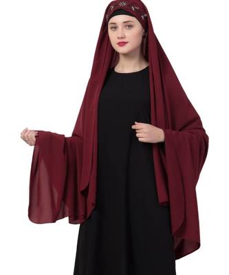 Maroon Nida Fancy Irani Chadar 6