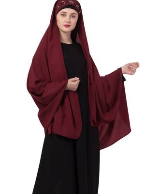 Maroon Nida Fancy Irani Chadar 7
