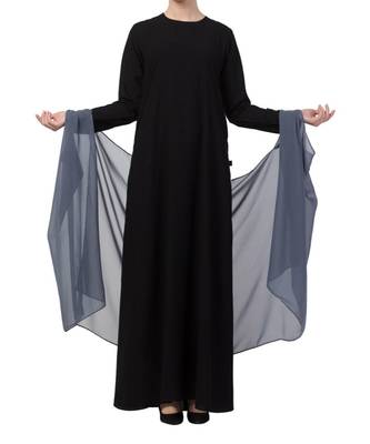 Grey Georgette Ready To Wear Hijab 1