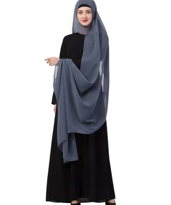 Grey Georgette Ready To Wear Hijab 2