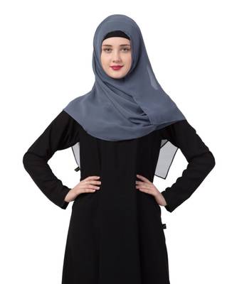 Grey Georgette Ready To Wear Hijab 4