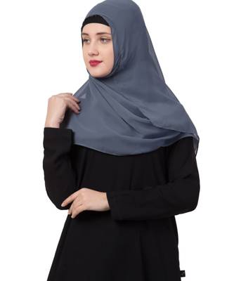Grey Georgette Ready To Wear Hijab 5