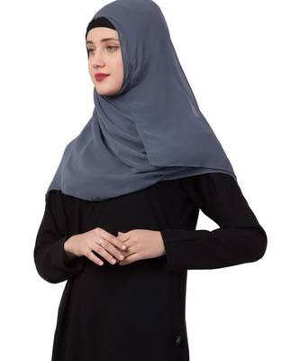 Grey Georgette Ready To Wear Hijab 6