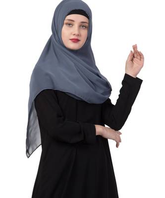 Grey Georgette Ready To Wear Hijab 7