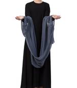 Grey Georgette Instant Hijab With Hand Work