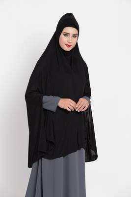 Black Full Size Prayer Hijab. 2