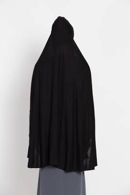 Black Full Size Prayer Hijab. 5