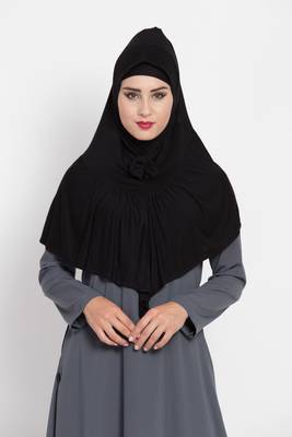 Black Designer Jersey Hijab 1