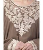 Khaki Nida Embroidered Kaftan