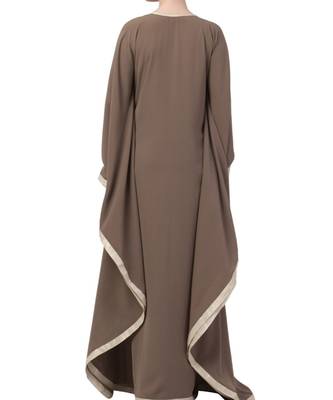Khaki Nida Embroidered Kaftan 5