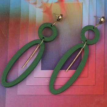 Stylish Designer Light Weight Wooden Earrings For Girls And Women 1