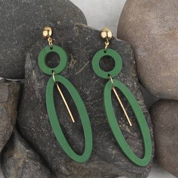 Stylish Designer Light Weight Wooden Earrings For Girls And Women 4