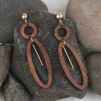Stylish Light Weight Wooden Earrings For Girls And Women 4