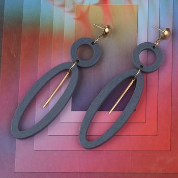 Delicate Party Wear Wooden Dangles Earrings Perfect And Different Look For Women Girl. 1