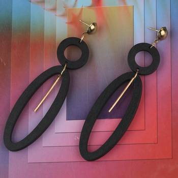 Elegant Light Weight Dangle Wooden Earrings For Girls And Women. 1