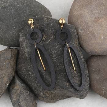 Elegant Light Weight Dangle Wooden Earrings For Girls And Women. 4