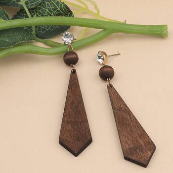 Antique Natural Wooden Dangler Earrings For Girls And Women. 2