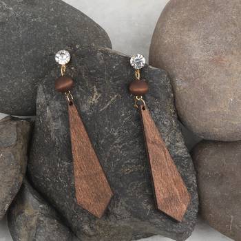 Antique Natural Wooden Dangler Earrings For Girls And Women. 4