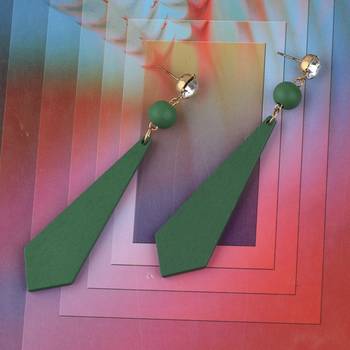 Wooden Light Weight Dangle Earrings For Girls And Women. 1