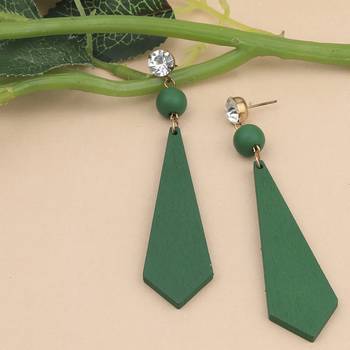 Wooden Light Weight Dangle Earrings For Girls And Women. 2