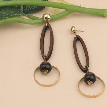 Designer Alegent Wooden Light Weight Earrings For Girls And Women. 2