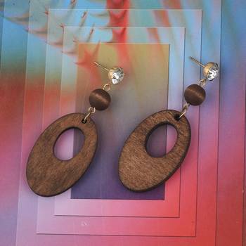 Attractive Wooden Light Weight Earrings For Girls And Women. 1