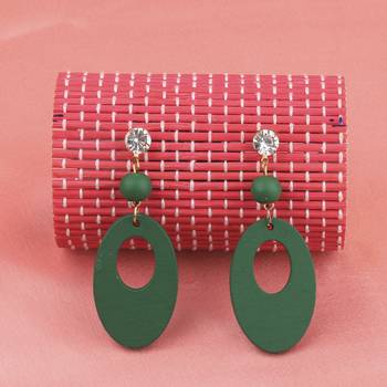 Beautiful Stylish Wooden Light Weight Dangler Earrings For Girls And Women. 3