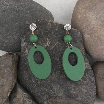 Beautiful Stylish Wooden Light Weight Dangler Earrings For Girls And Women. 4