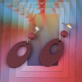 Antique Wooden Dangler Earrings Perfect And Different Look For Women Girl. 1