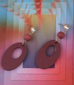 Antique Wooden Dangler Earrings Perfect And Different Look For Women Girl.