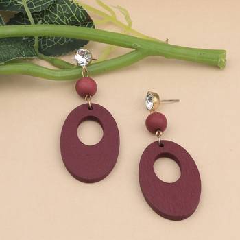 Antique Wooden Dangler Earrings Perfect And Different Look For Women Girl. 2