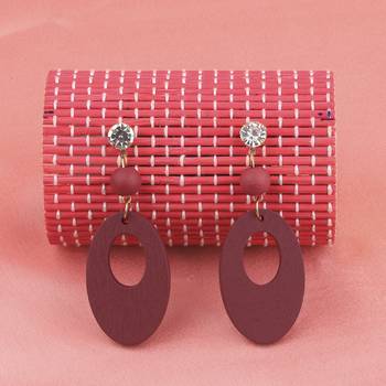 Antique Wooden Dangler Earrings Perfect And Different Look For Women Girl. 3
