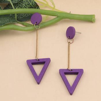 Designer Wooden Light Weight Dangler Wooden Earrings For Girls And Women 2