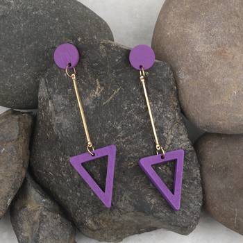 Designer Wooden Light Weight Dangler Wooden Earrings For Girls And Women 4
