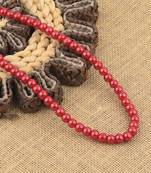 Red Pearl Mala With Natural Pearl For Girls And Women