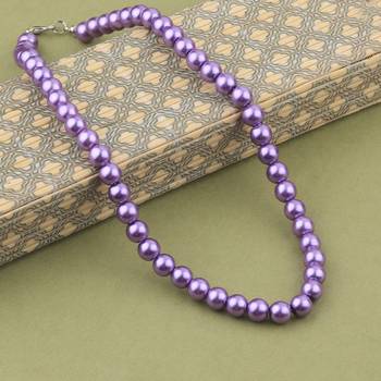 Purple Pearl Mala With Natural Pearl For Girls And Women 3