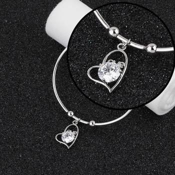 Delicated Adjustable Heart Shape Bracelet With Daimond For Women Girls 4