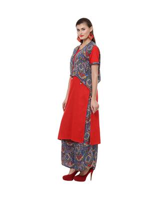 Kalamkari Print Jacket-Kurta-Palazzo Set 2