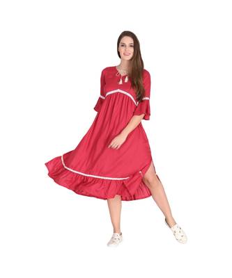 Stylish Rayon Lace Kurta Dress 1