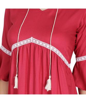 Stylish Rayon Lace Kurta Dress 4