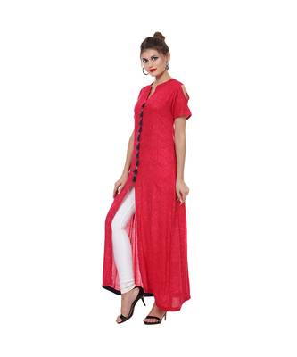 Classic Women's Long Kurti with Tassel Trims 2