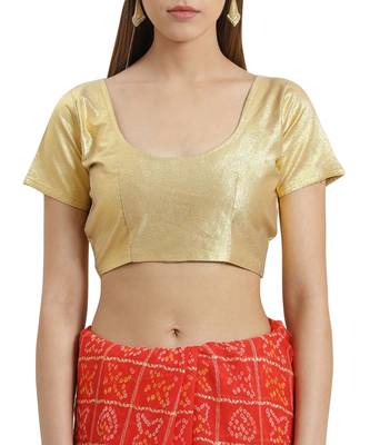Orange printed Chiffon saree with blouse 3